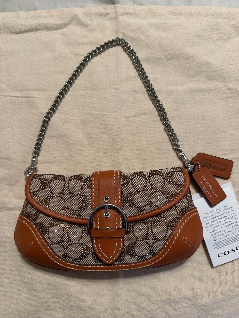 Coach Soho Bag 25 Crystal Signature Jacquard CBJ65